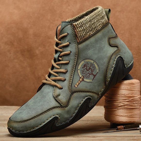 Yokest New Men Handmade Leather Ankle Boots