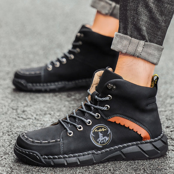 Men's Casual Leather Working Ankle Boots