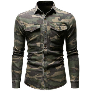 Spring Autumn Camouflage Casual Men's Shirt