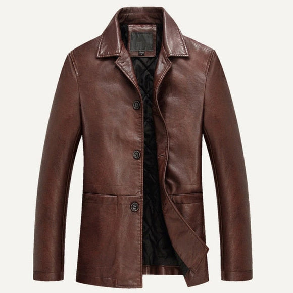 New Mens Spring Autumn Leather Jacket