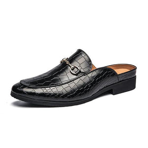 Fashion Crocodile Leather Man Slippers