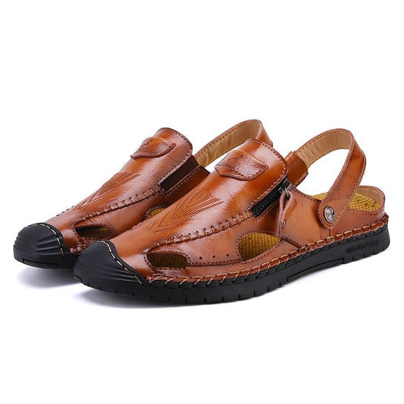 Classic Men's Genuine Leather Soft Sandals