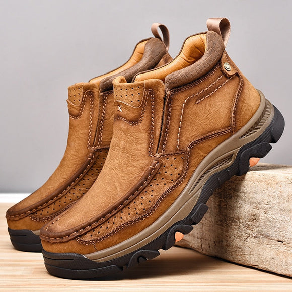 Fashion Men's Genuine Leather Ankle Boots