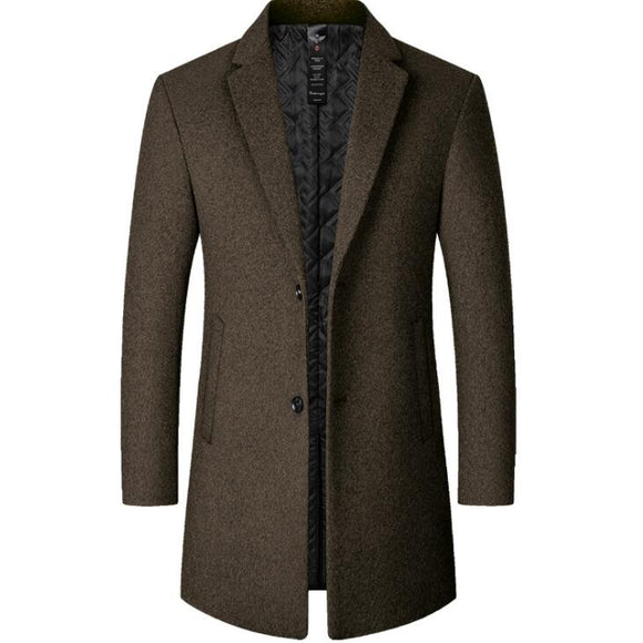 New Classic Men's Cotton Lining Woolen Coat