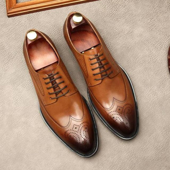 New Handmade Design Genuine Leather Men Dress Shoes
