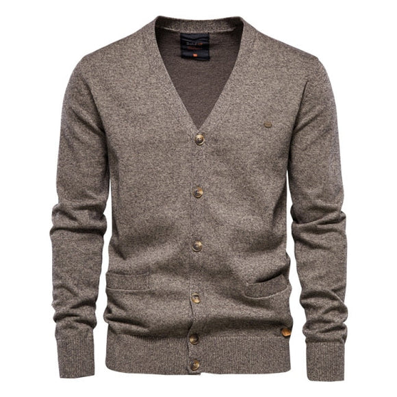Men Casual Fashion V-neck Sweater Coat