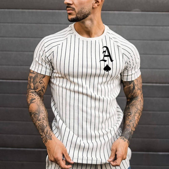 Summer Men Streetwear Striped T-Shirt