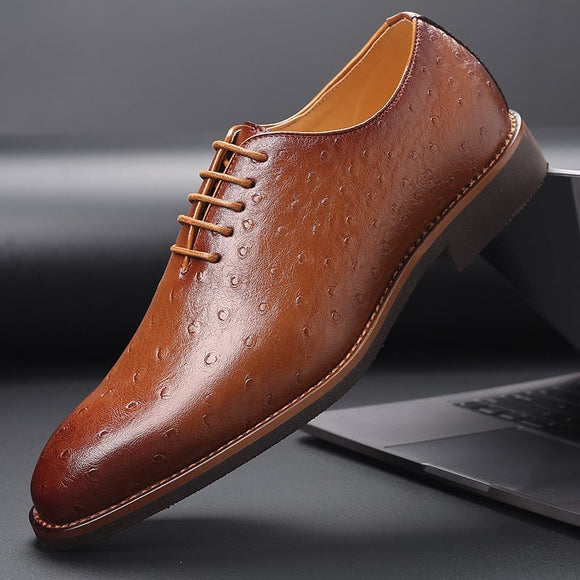 Vintage British Style Men Leather Formal Dress Shoes